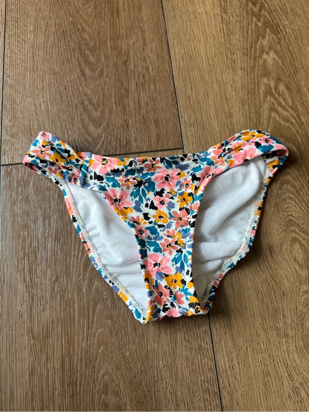 Xhilaration Multicolor Floral Bikini Bottoms in Pink, Yellow & Teal Accents